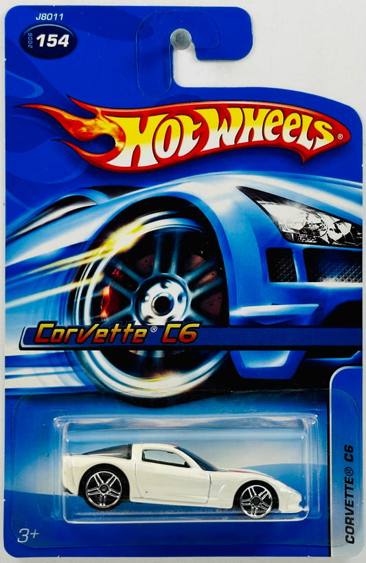 Hot Wheels 2006 - Collector # 154/223 - Corvette C6 - Pearl White - USA