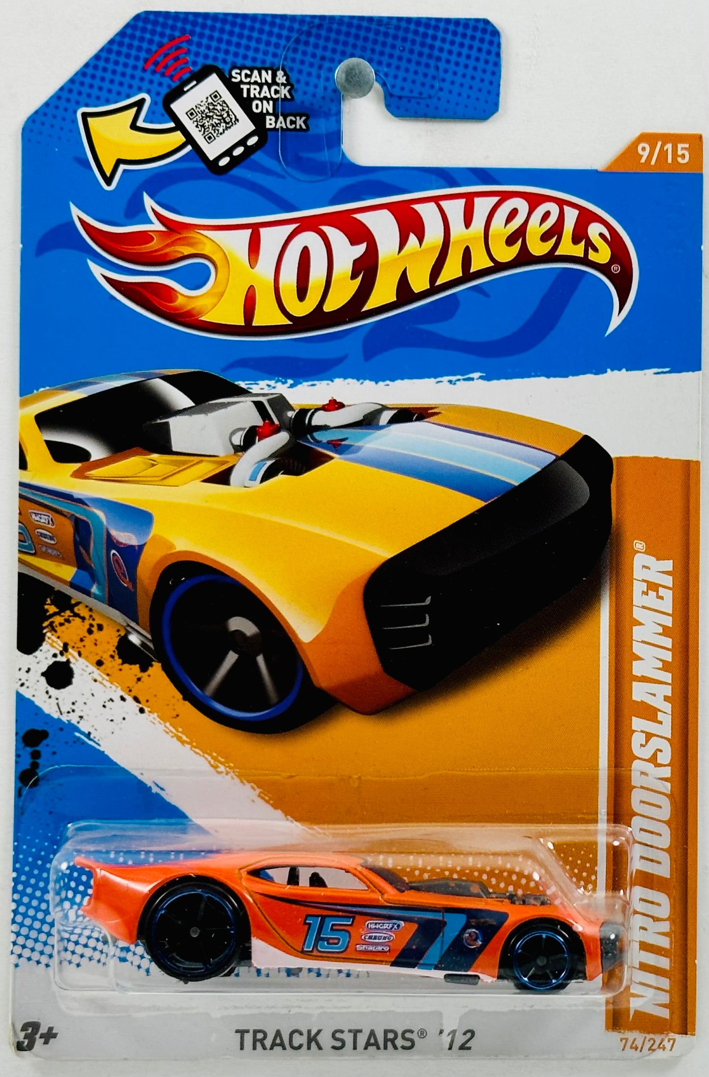 Hot Wheels 2012 - Collector # 074/247 - Track Stars 09/15 - Nitro Doorslammer - Orange - USA