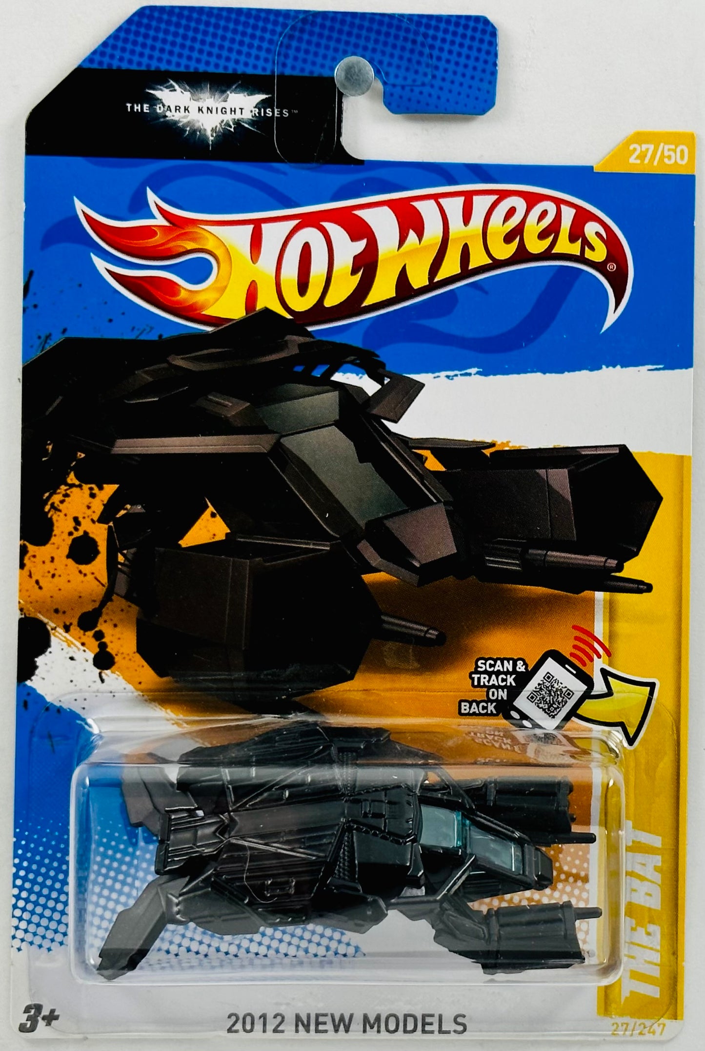 Hot Wheels 2012 - Collector # 027/247 - New Models 27/50 - The Bat - Black - The Dark Knight Rises - DC Comics - USA