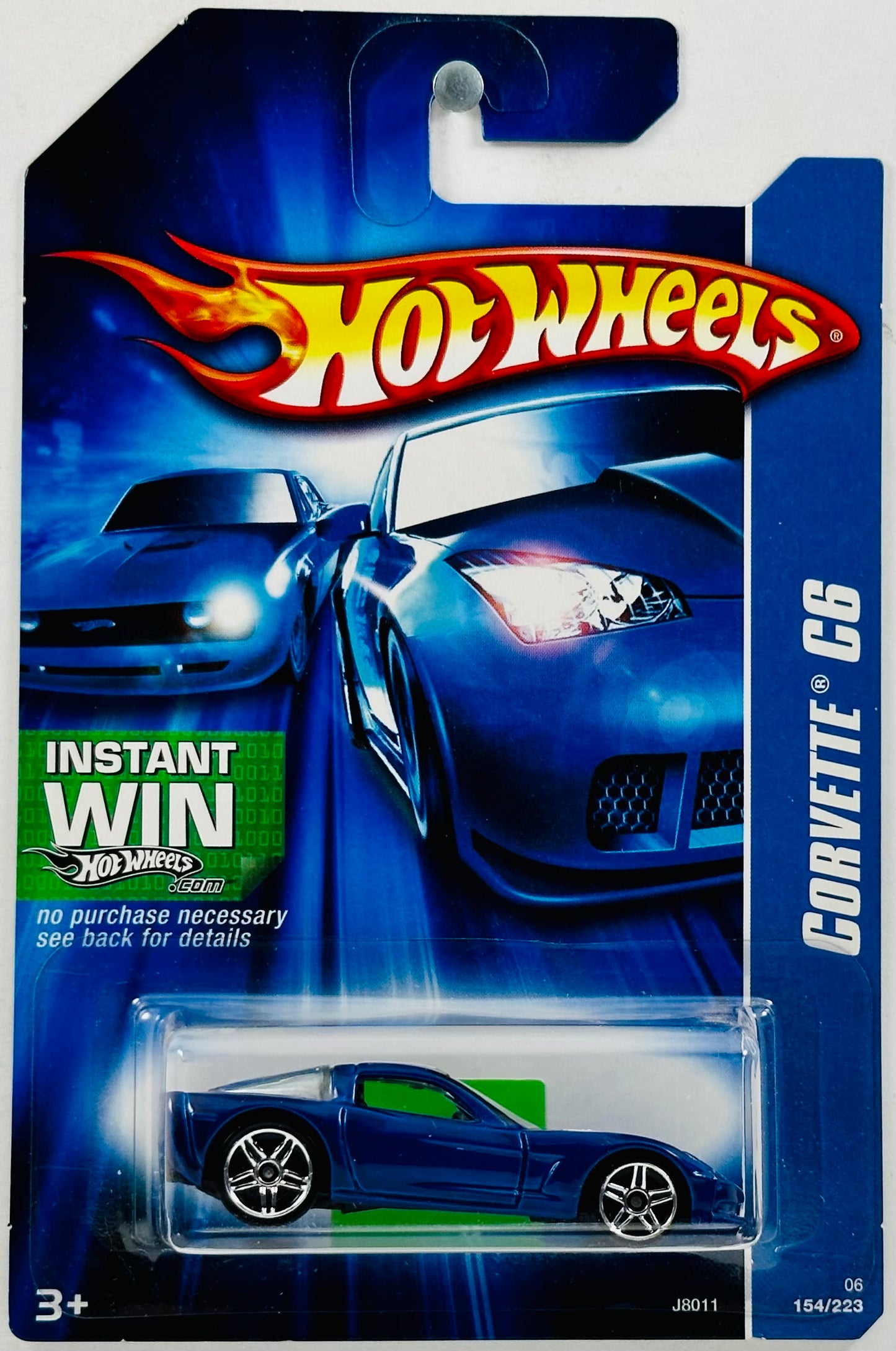 Hot Wheels 2006 - Collector # 154/223 - Corvette C6 - Dark Blue - Kmart Exclusive - USA '07 IW