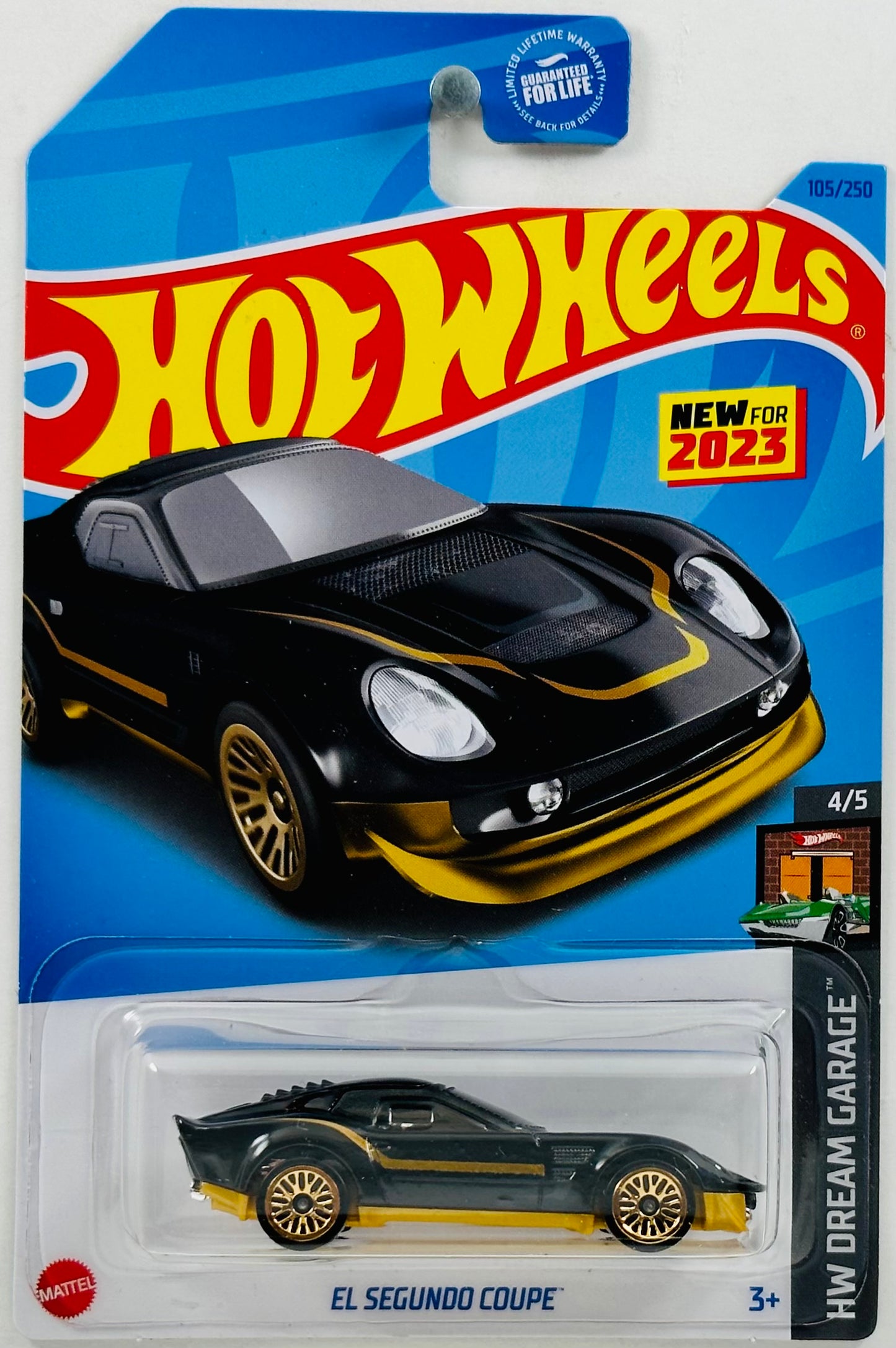 Hot Wheels 2023 - Collector # 105/250 - Dream Garage 04/05 - New Models - El Segundo Coupe - Anodized Black - USA
