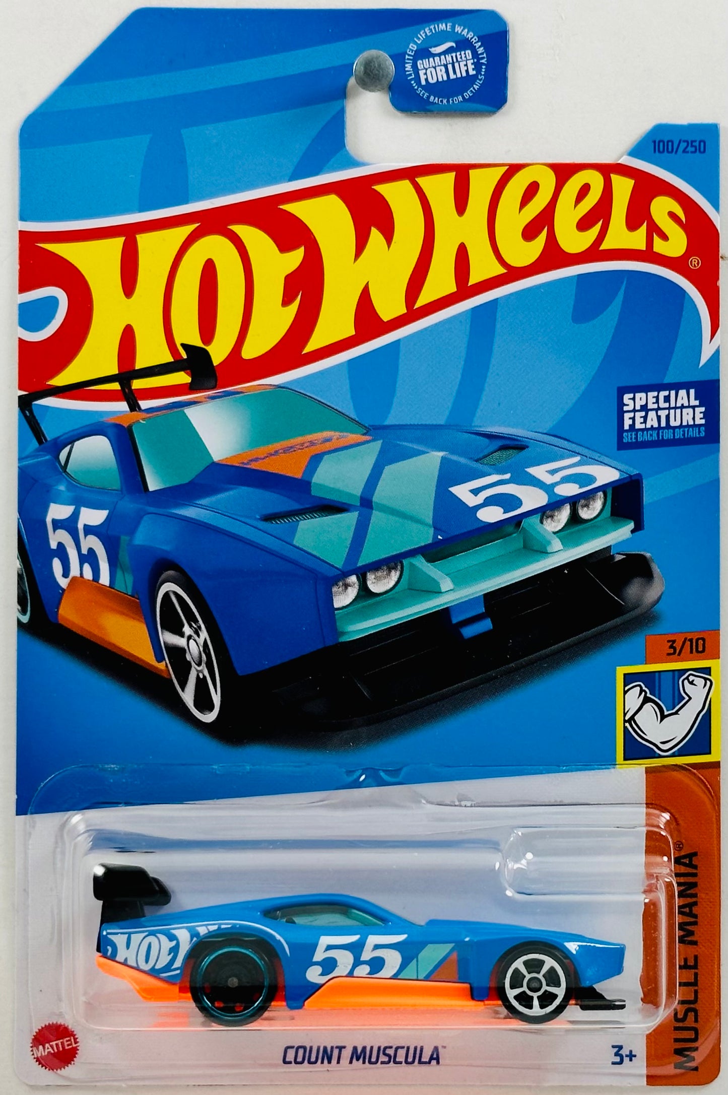 Hot Wheels 2023 - Collector 100/250 - Muscle Mania 03/10 - Count Muscula - Blue - '55' - USA