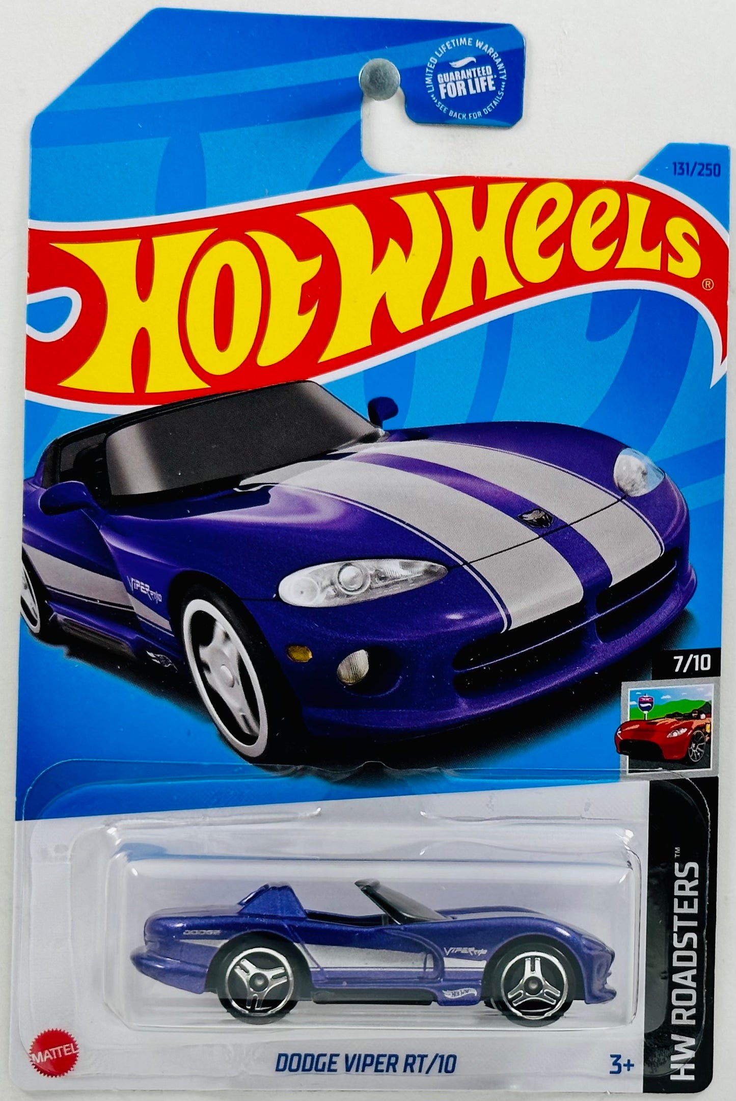 Hot Wheels 2023 - Collector # 131/250 - HW Roadsters 7/10 - Dodge Viper RT/10 - Purple - USA