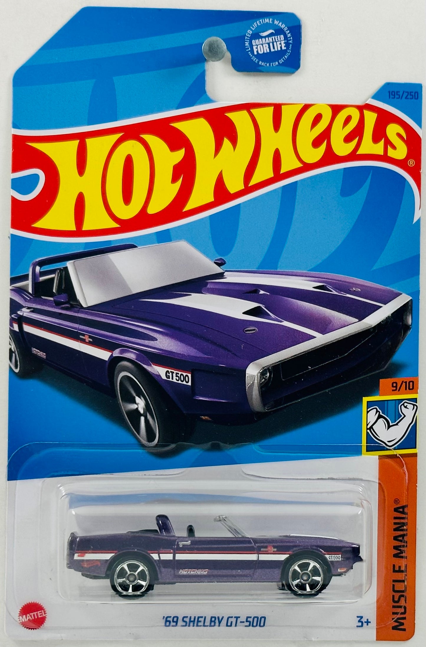 Hot Wheels 2023 - Collector # 195/250 - Muscle Mania 09/10 - '69 Shelby GT-500 - Purple - USA
