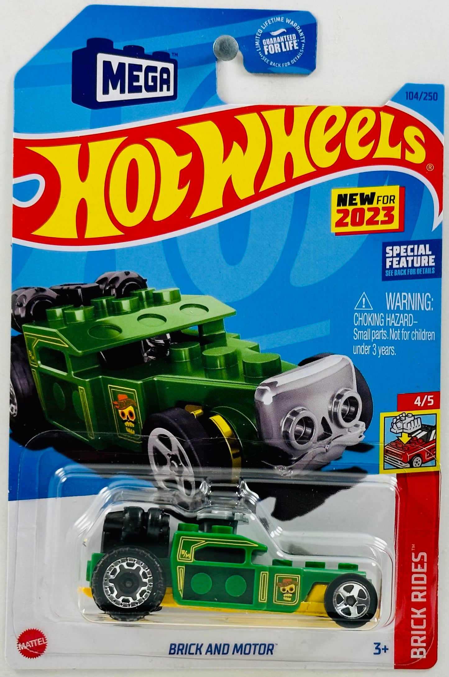 Hot Wheels 2023 - Collector # 104/250 - Brick Rides 4/5 - New Models - Brick and Motor - Green - USA