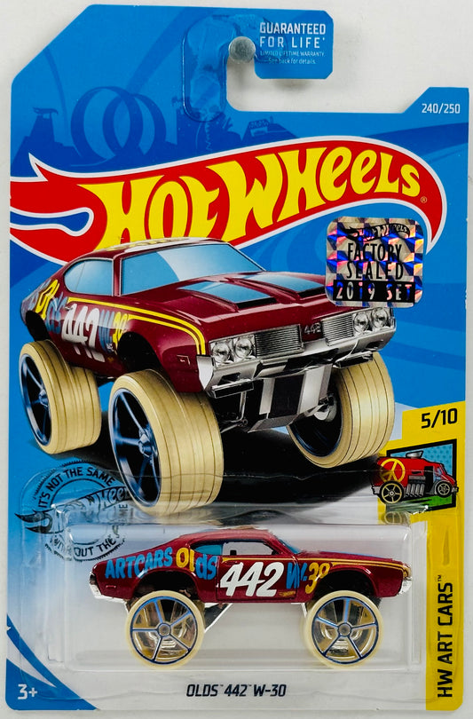 Hot Wheels 2019 - Collector # 240/250 - HW Art Cars 5/10 - Olds 442 W-30 (4X4 version) - Maroon - FSC