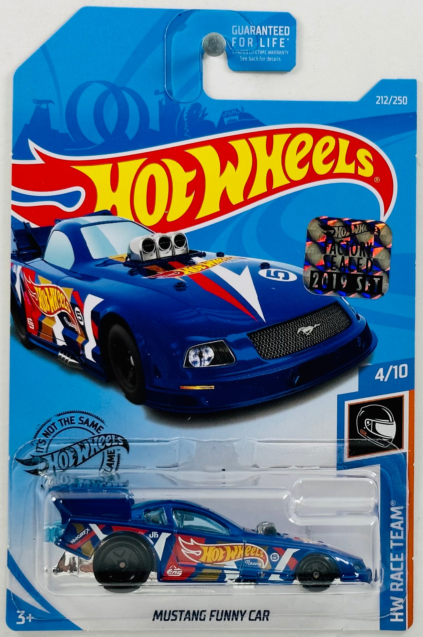 Hot Wheels 2019 - Collector # 212/250 - HW Race Team 4/10 - Mustang Funny Car - Dark Blue - FSC