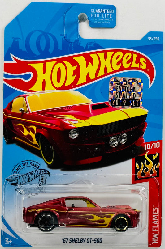 Hot Wheels 2019 - Collector # 033/250 - HW Flames 10/10 - '67 Shelby GT-500 - Red - FSC