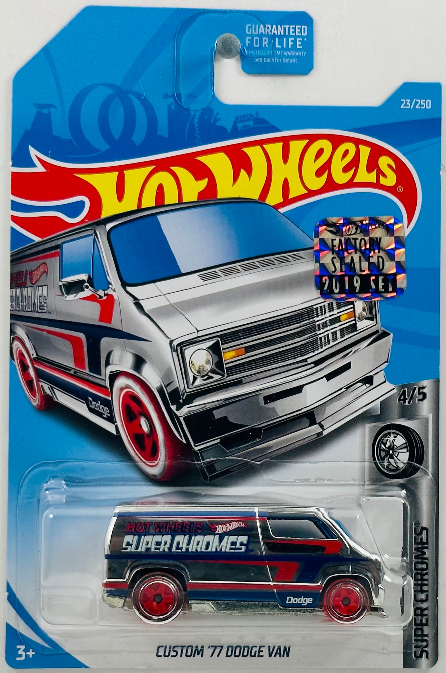 Hot Wheels 2019 - Collector # 023/250 - Super Chromes 4/5 - Custom '77 Dodge Van - Chrome - FSC