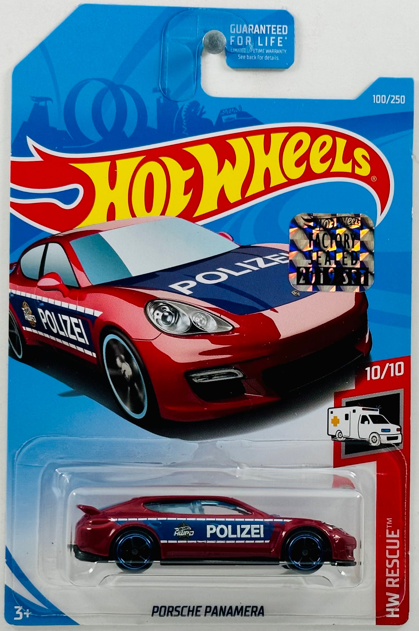 Hot Wheels 2019 - Collector # 100/250 - HW Rescue 10/10 - Porsche Panamera - Red - FSC