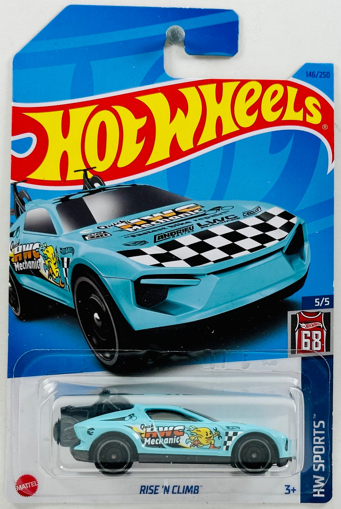 Hot Wheels 2023 - Collector # 146/250 - HW Sports 5/5 - Treasure Hunts - Rise 'N Climb - Baby Blue - IC