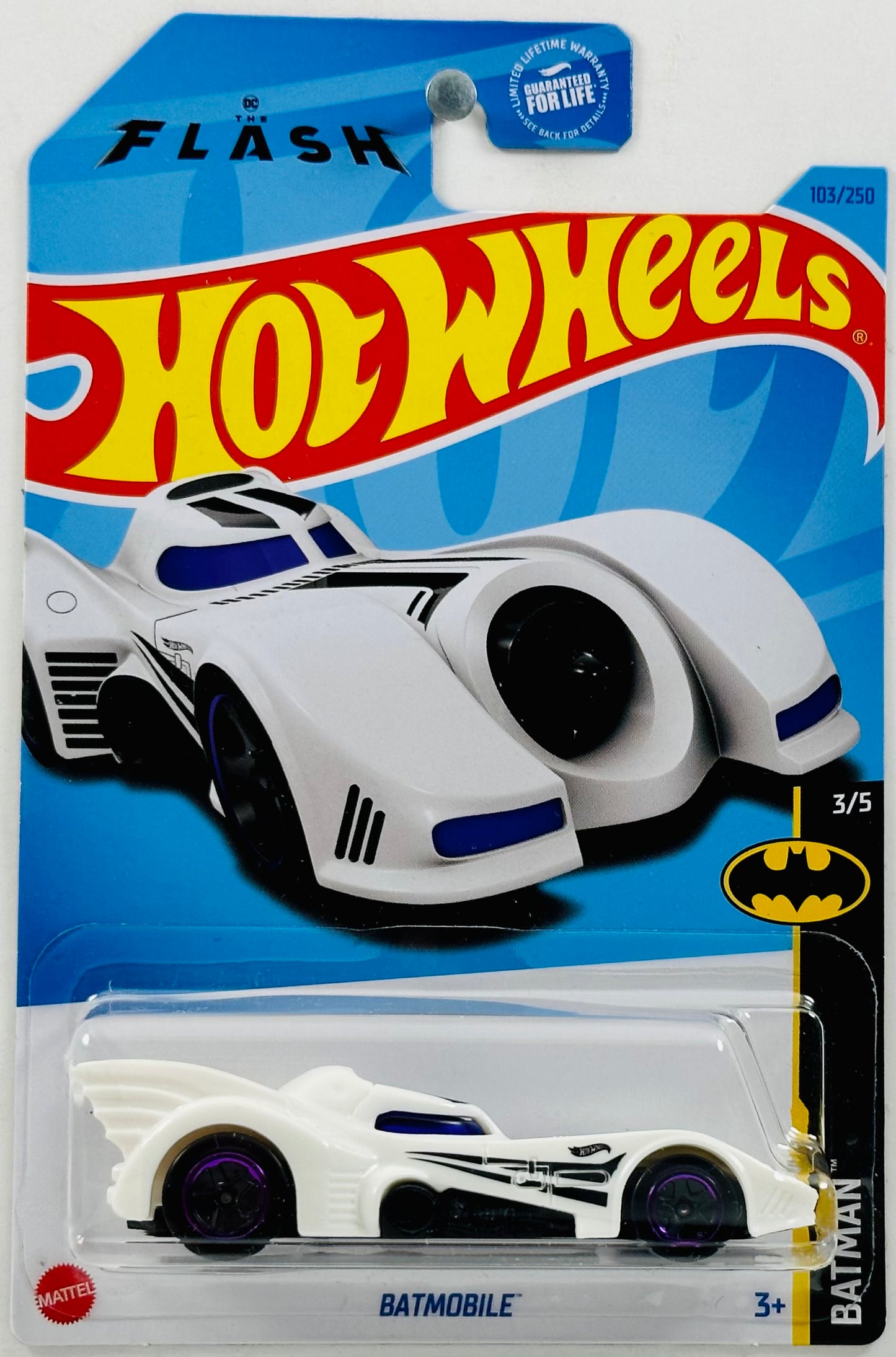 Hot Wheels 2023 - Collector # 103/250 - Batman 03/05 - Batmobile - Off-White - DC Comics / The Flash - USA