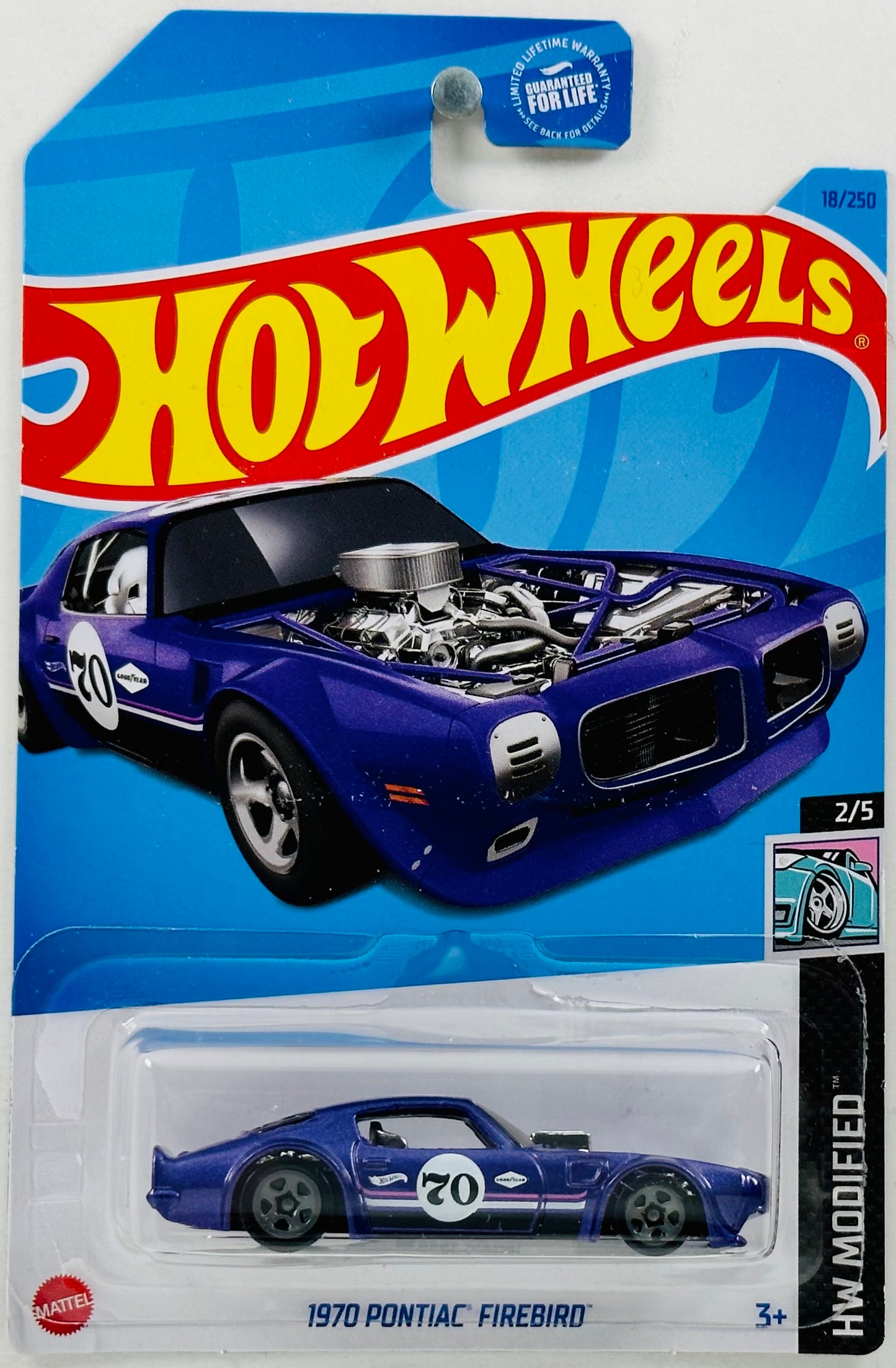 Hot Wheels 2023 - Collector # 018/250 - HW Modified 02/05 - 1970 Pontiac Firebird - Violet - USA