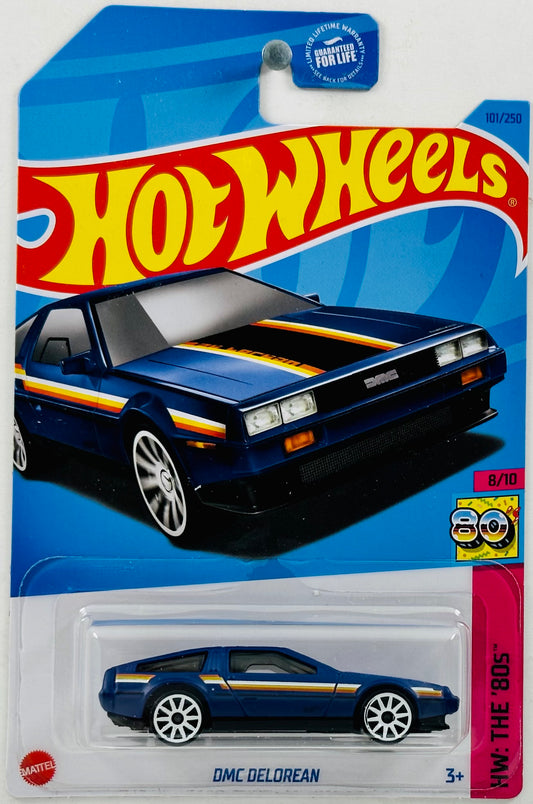 Hot Wheels 2023 - Collector # 101/250 - HW: The 80's 08/10 - DMC Delorean - Matte Dark Blue - USA