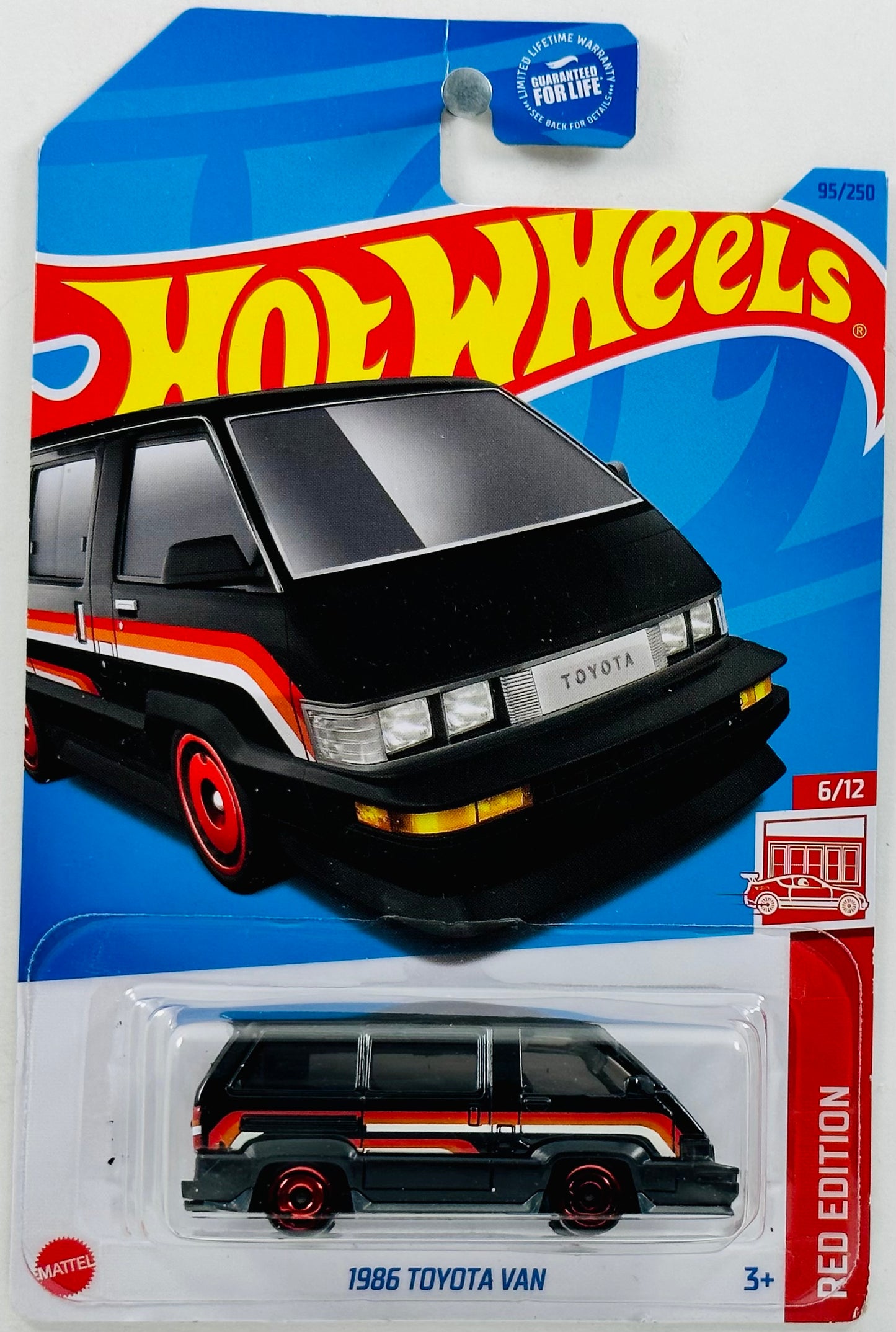 Hot Wheels 2023 - Collector # 095/250 - Red Edition 06/12 - 1986 Toyota Van - Black - Target Exclusive - USA