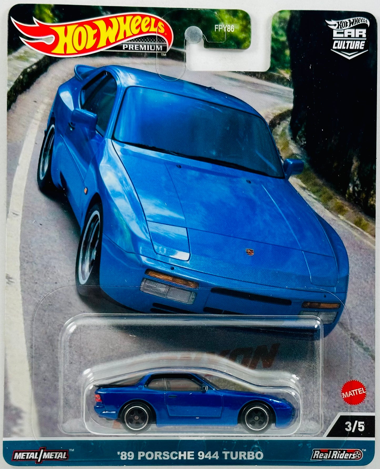Hot Wheels 2023 - Premium / Car Culture - Canyon Warriors 03/05 - '89 Porsche 944 Turbo - Blue - Metal/Metal & Real Riders