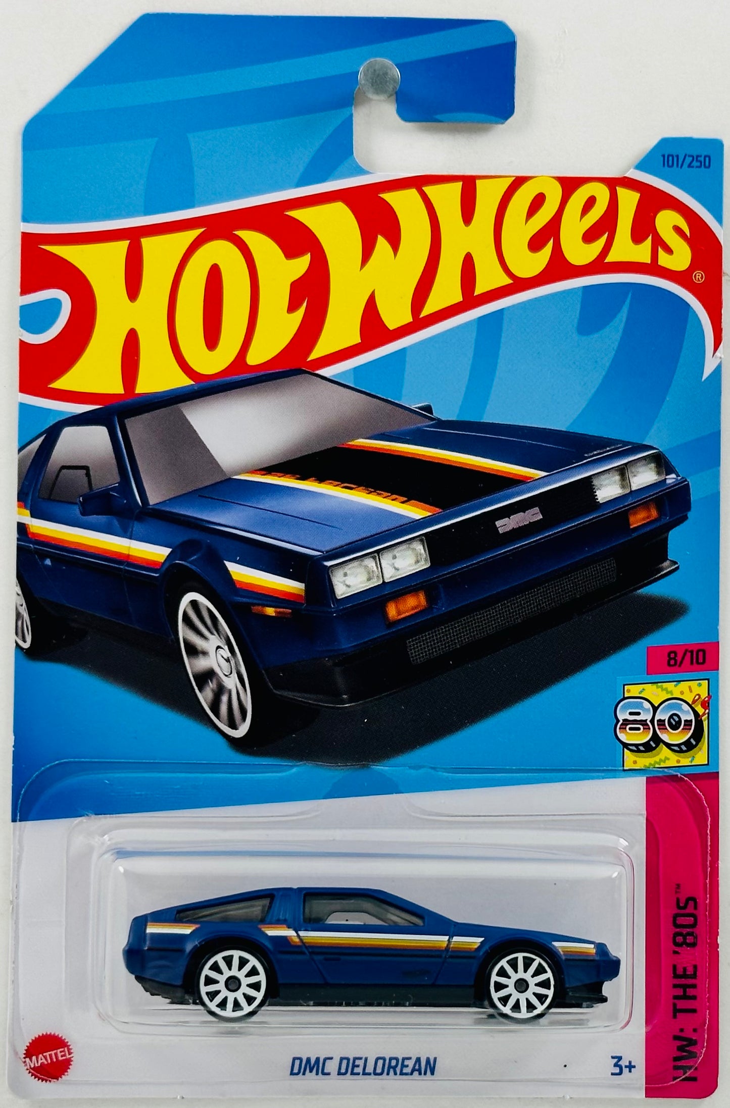 Hot Wheels 2023 - Collector # 101/250 - HW: The 80's 08/10 - DMC Delorean - Matte Dark Blue - IC