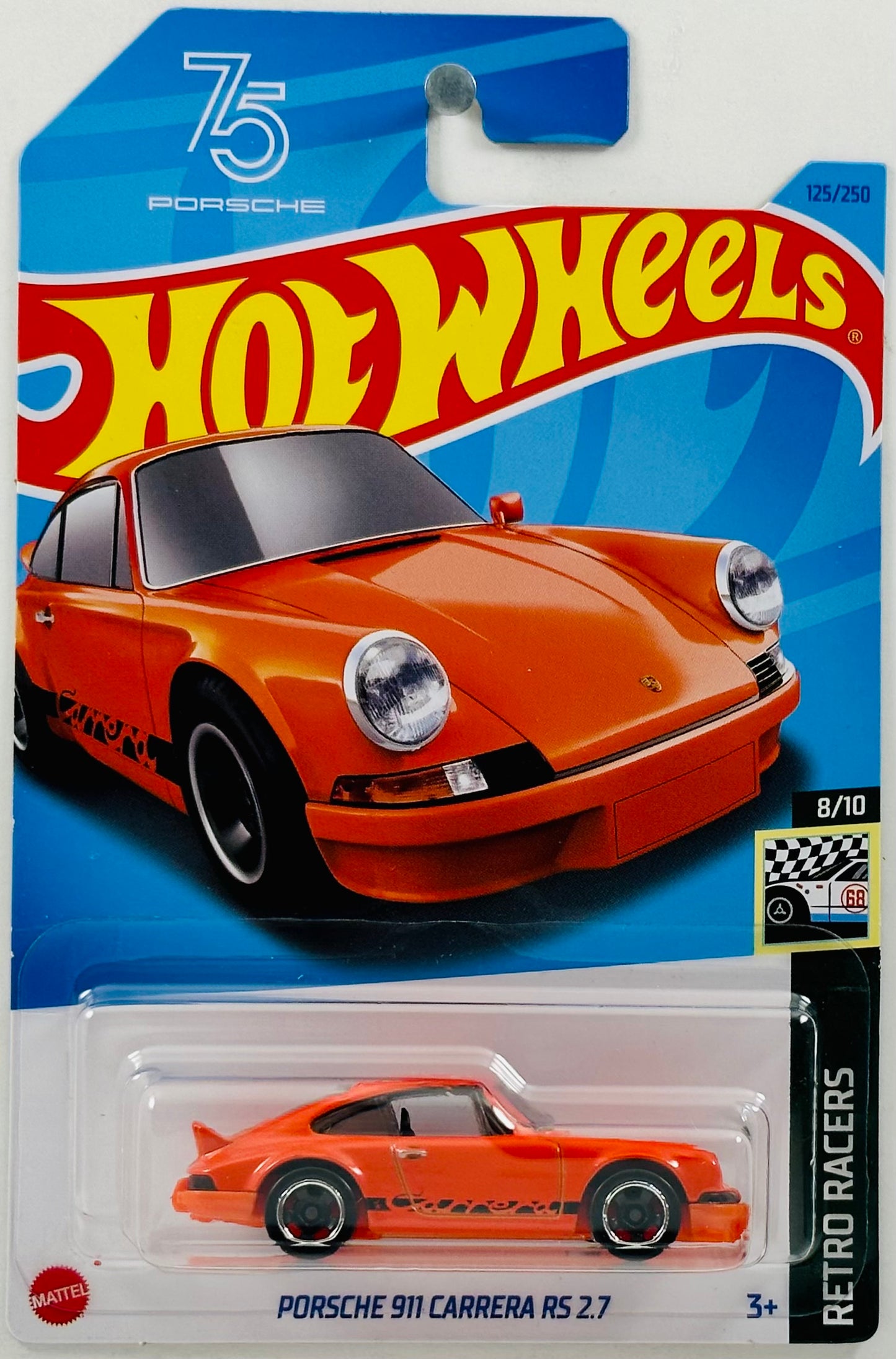 Hot Wheels 2023 - Collector # 125/250 - Retro Racers 08/10 - Porsche 911 Carrera RS 2.7 - Orange - IC