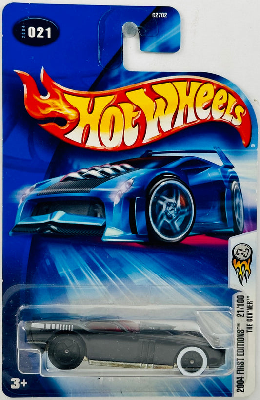 Hot Wheels 2004 - Collector # 021/212 - First Editions 21/100 - The Gov'ner - Matte Black - ERROR: Rear Wheel - USA NC