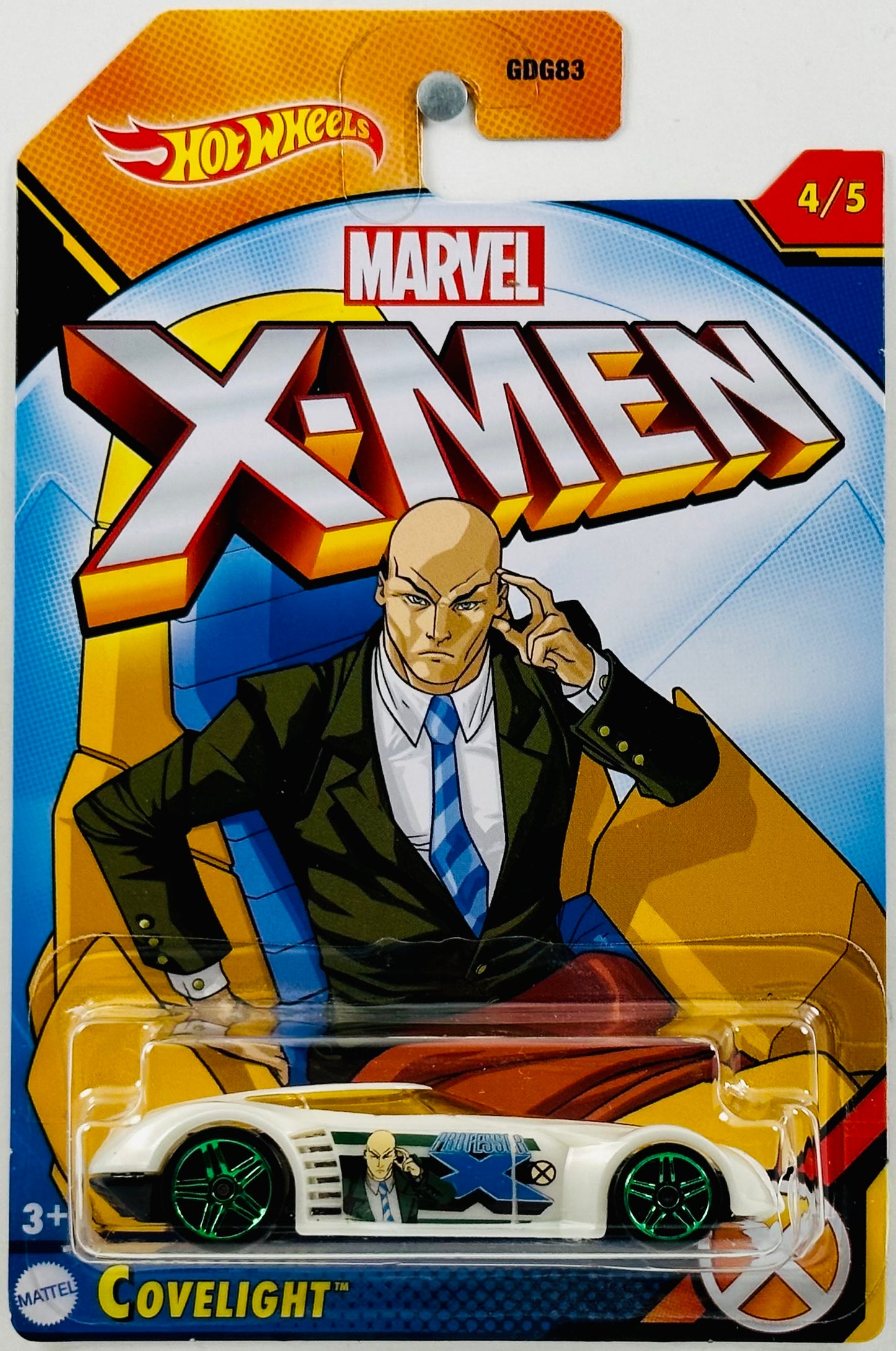 Hot Wheels 2023 - X-Men 04/05 - Covelight - Pearl White - Professor Xavier - Marvel - Walmart Exclusive