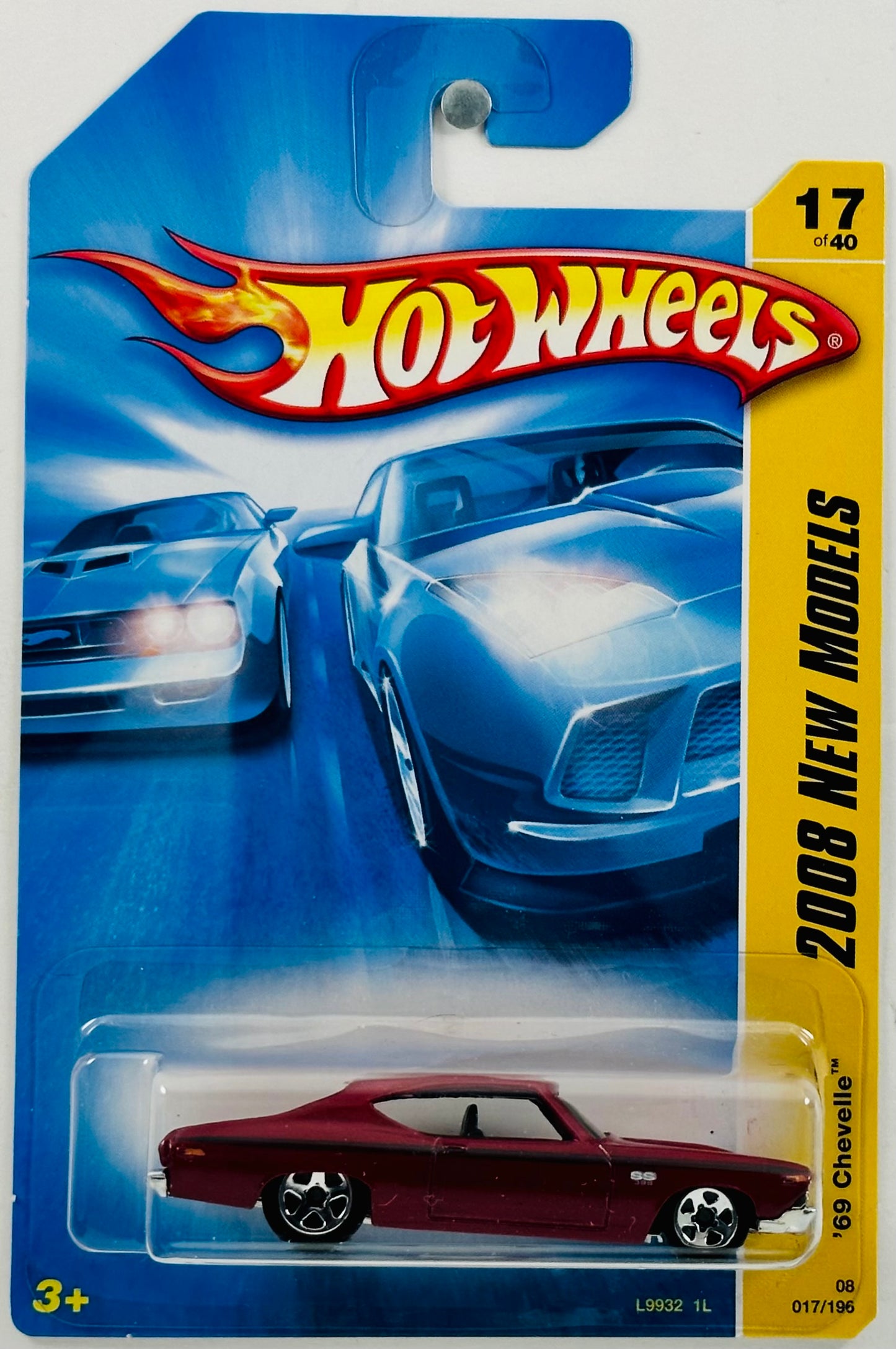 Hot Wheels 2008 - Collector # 017/196 - New Models 17/40 - '69 Chevelle - Metalflake Dark Red - USA