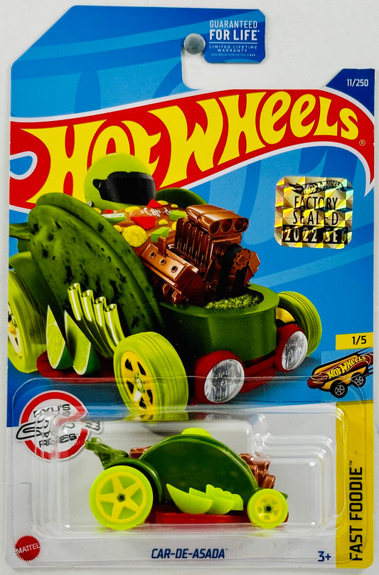 Hot Wheels 2022 - Collector # 011/250 - HW Fast Foodie 1/5 - Car De Asada - Green - FSC
