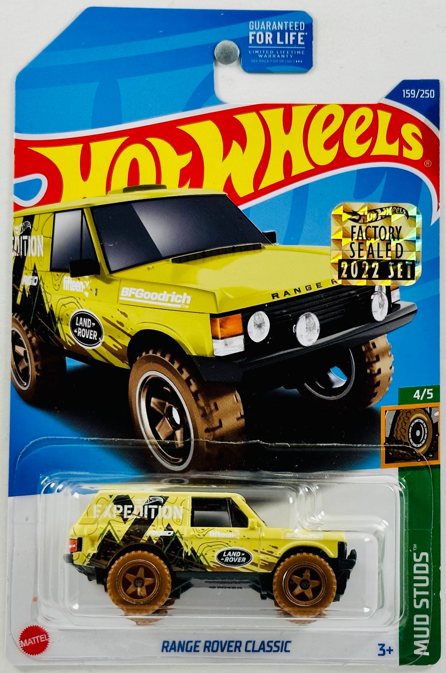 Hot Wheels 2022 - Collector # 159/250 - Mud Studs 4/5 - Range Rover Classic - Beige / Expedition - FSC