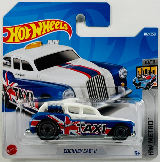 Hot Wheels 2022 - Collector # 102/250 - HW Metro 10/10 - Cockney Cab II - White / TAXI - SC