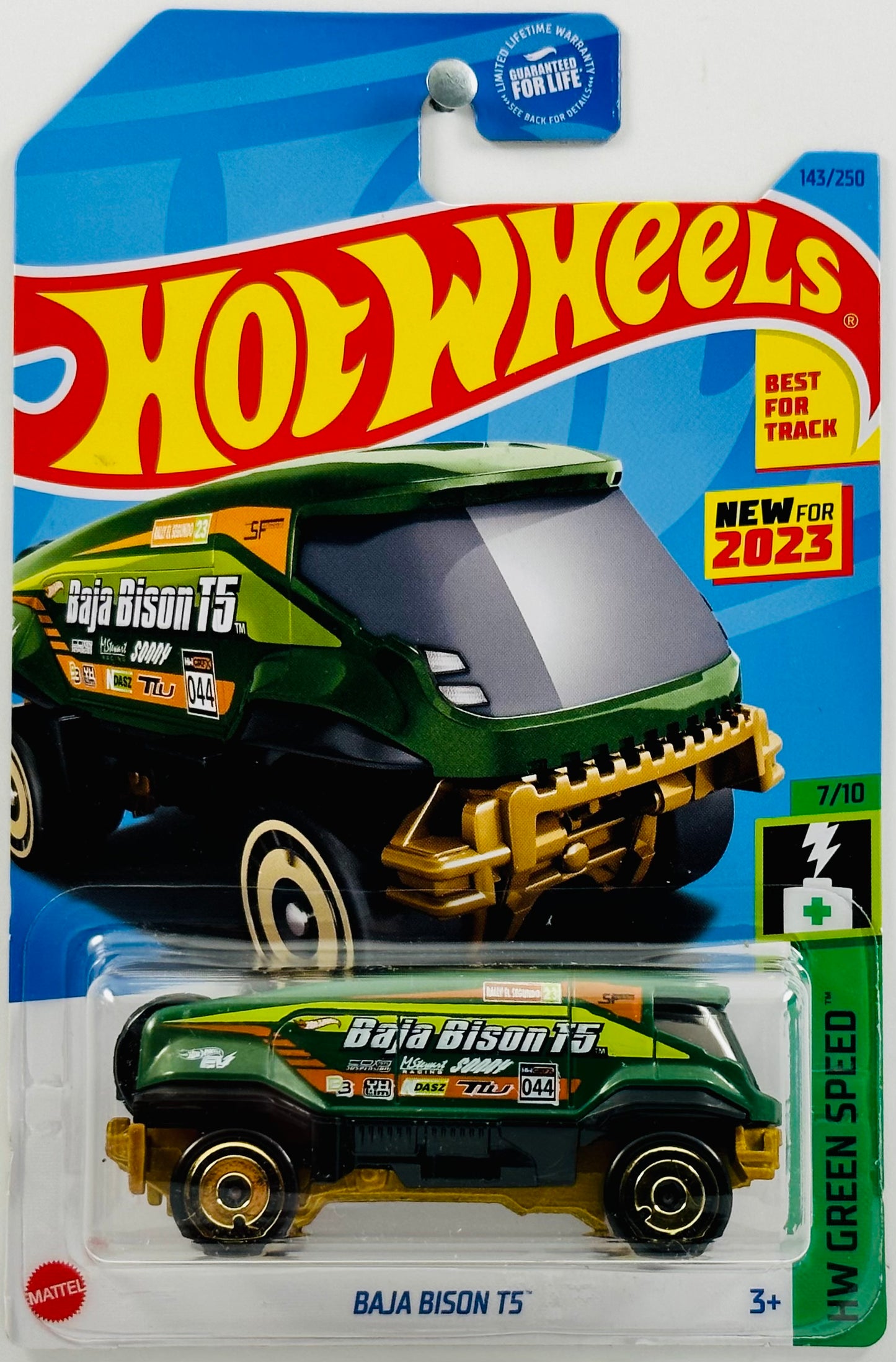 Hot Wheels 2023 - Collector # 143/250 - HW Green Speed 07/10 - New Models - Baja Bison T5 - Green - USA
