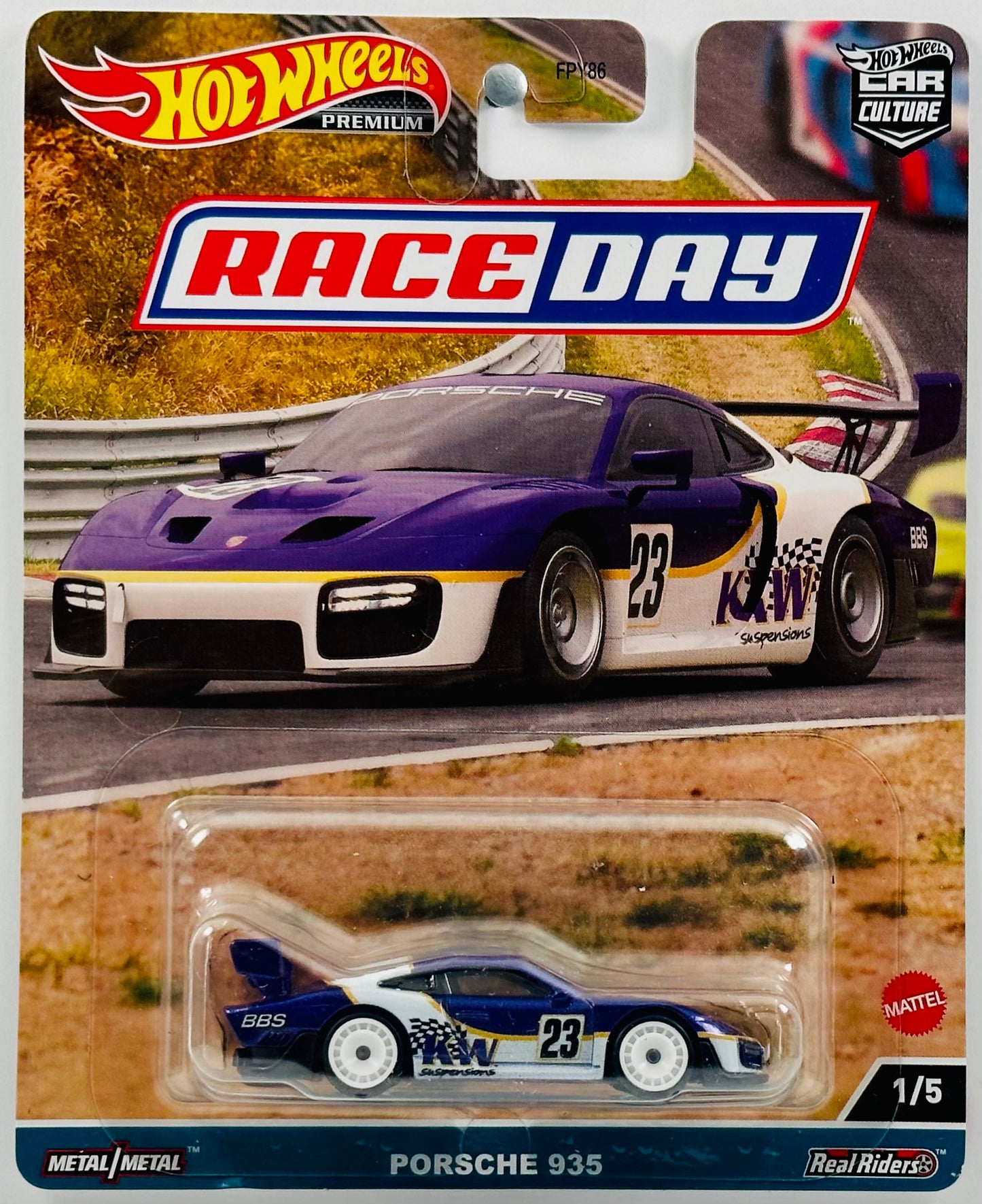 Hot Wheels 2023 - Car Culture: Race Day 1/5 - Porsche 935 - Purple - Metal/Metal & Real Riders
