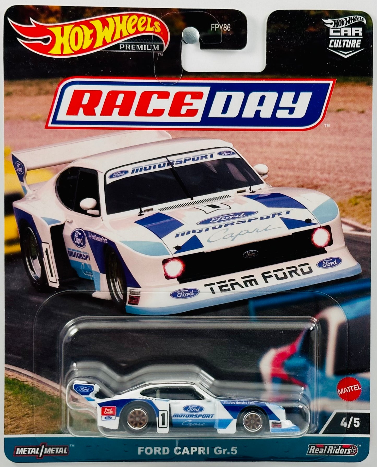 Hot Wheels 2023 - Car Culture: Race Day 4/5 - Ford Capri Gr.5 - White - Metal/Metal & Real Riders