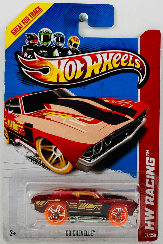 Hot Wheels 2013 - Collector # 137/250 - HW Racing: X-Raycers - '69 Chevelle - Clear Red - USA