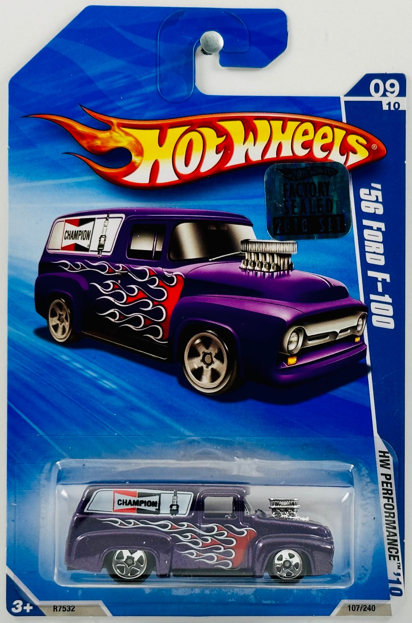 Hot Wheels 2010 - Collector # 107/240 - HW Performance 09/10 - '56 Ford F-100 - Metalflake Purple - Walmart Exclusive - FSC