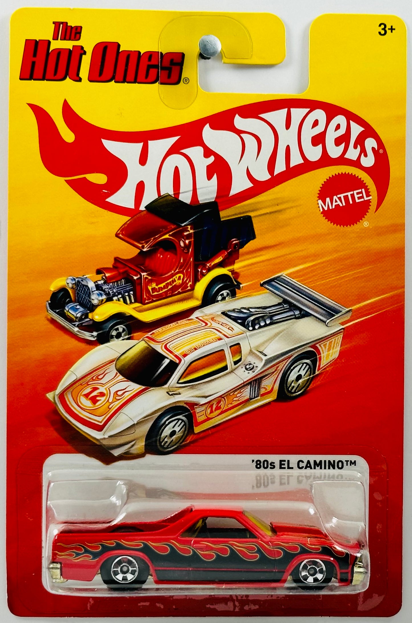 Hot Wheels 2012 - The Hot Ones - '80s El Camino - Red - Basic Wheels - Metal/Metal - Lightning Fast Metal Racers