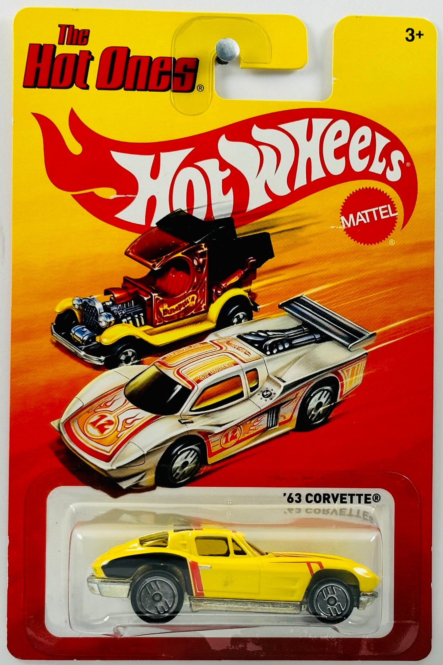 Hot Wheels 2012 - The Hot Ones - '63 Corvette - Yellow - Ultra Hot Wheels - Metal/Metal - Lightning Fast Metal Racers