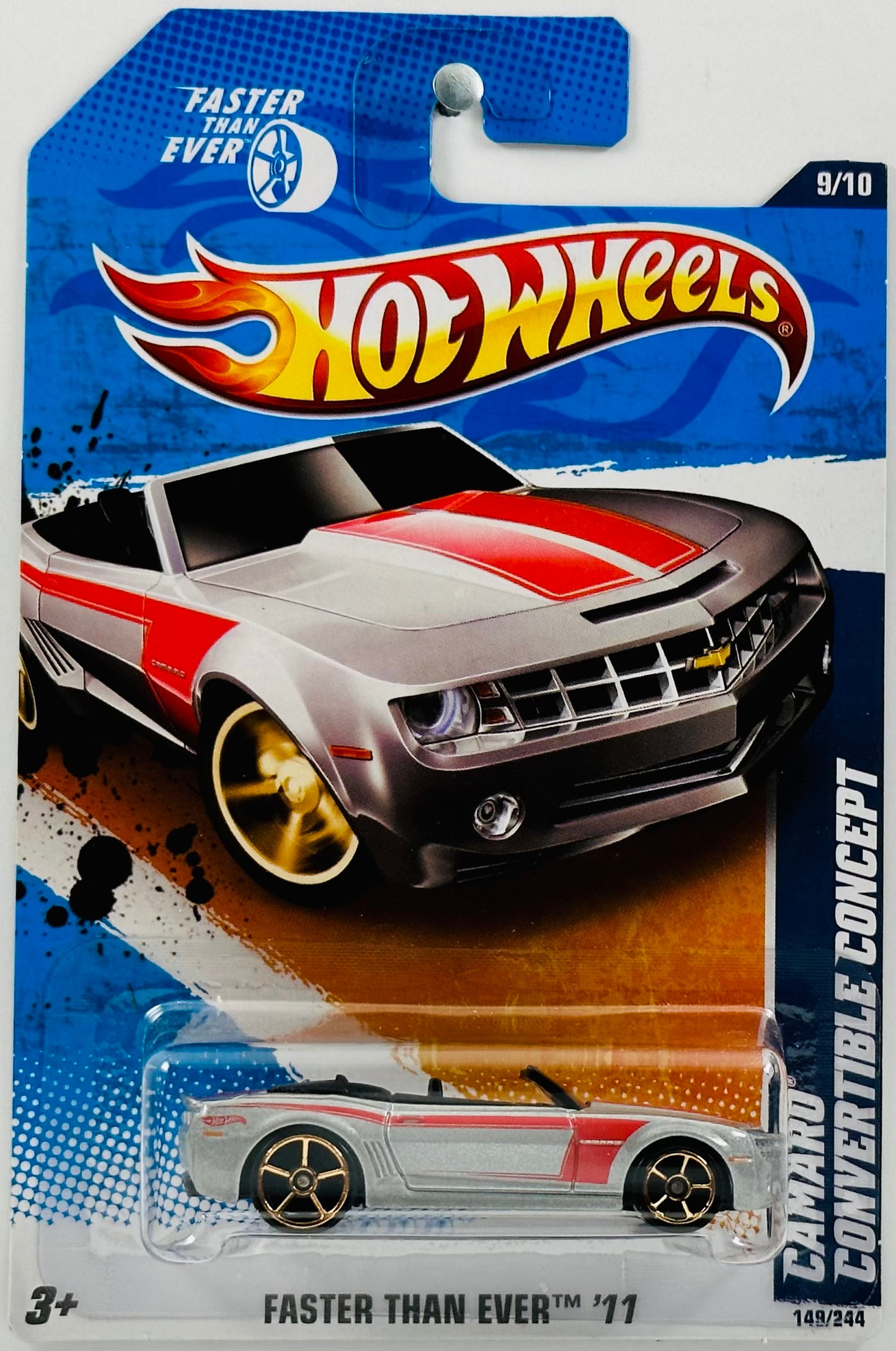 Hot Wheels 2011 - Collector # 149/244 - Faster Than Ever 09/10 - Camaro Convertible Concept - Sliver - USA