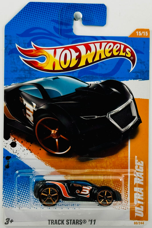 Hot Wheels 2011 - Collector # 080/244 - Track Stars 15/15 - Ultra Rage - Black - USA