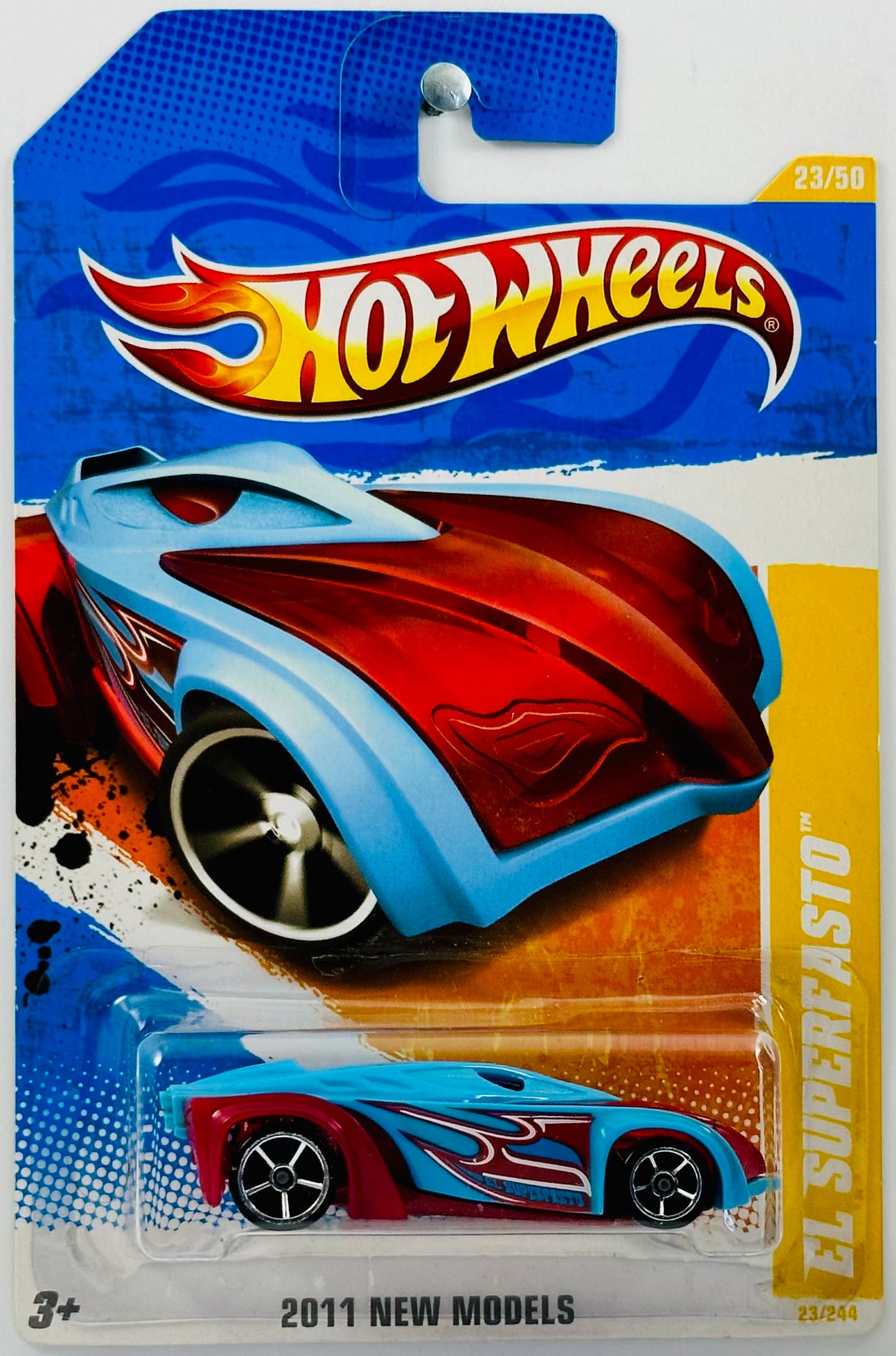 Hot Wheels 2011 - Collector # 023/244 - New Models 23/50 - El Superfasto - Light Blue - Transparent Red - USA