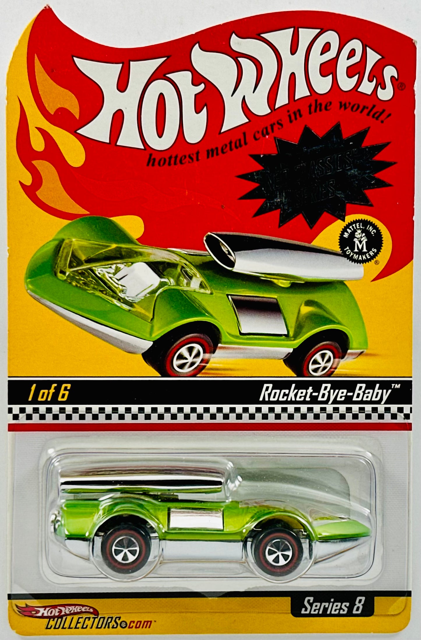 Hot Wheels 2009 - HWC / RLC: Neo Classics Series 8 # 01/06 - Rocket-Bye-Baby - Spectraflame Antifreeze - Redlines - Limited to 6500 - Kar Keeper