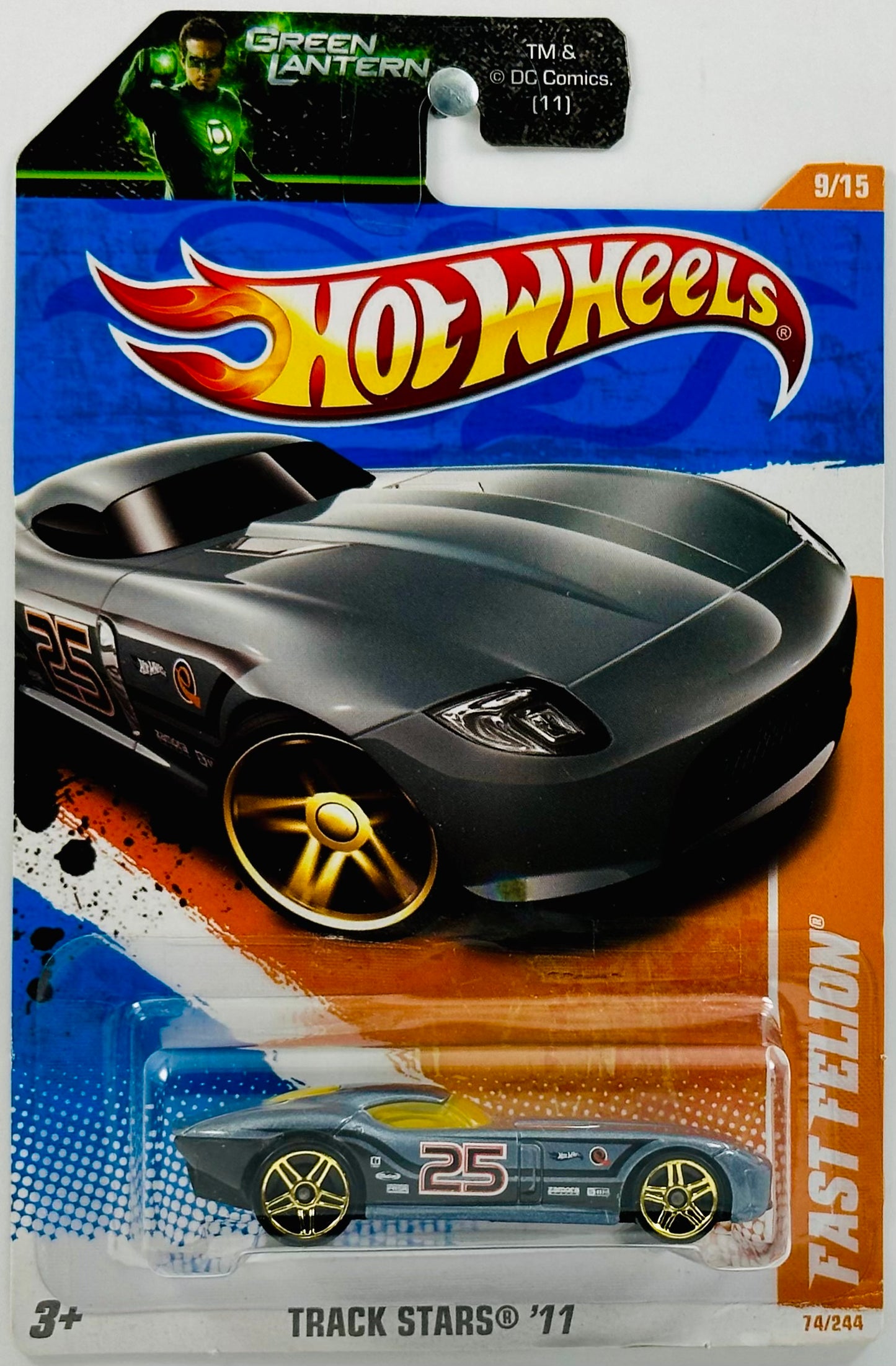 Hot Wheels 2011 - Collector # 074/244 - Track Stars 09/15 - Fast Felion - Grey - USA Green Lantern Promo