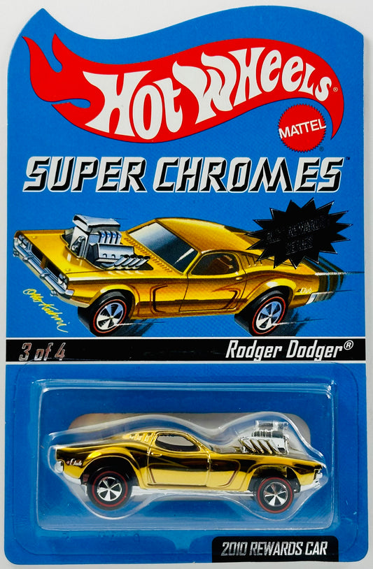 Hot Wheels 2010 - RLC Rewards: Super Chromes 3/4 - Rodger Dodger - Gold Chrome - Redlines - Limited to 2,544