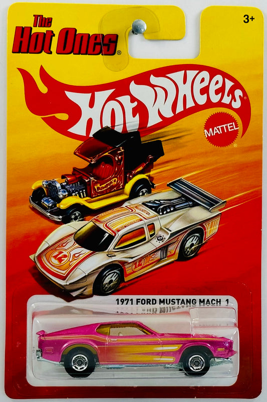 Hot Wheels 2012 - The Hot Ones - 1971 Ford Mustang Mach 1 - Metalflake Magenta - Hot Ones Wheels - Metal/Metal - Lightning Fast Metal Racers