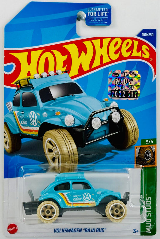 Hot Wheels 2022 - Collector # 160/250 - Mud Studs 5/5 - Volkswagen "Baja Bug" - Aqua - FSC