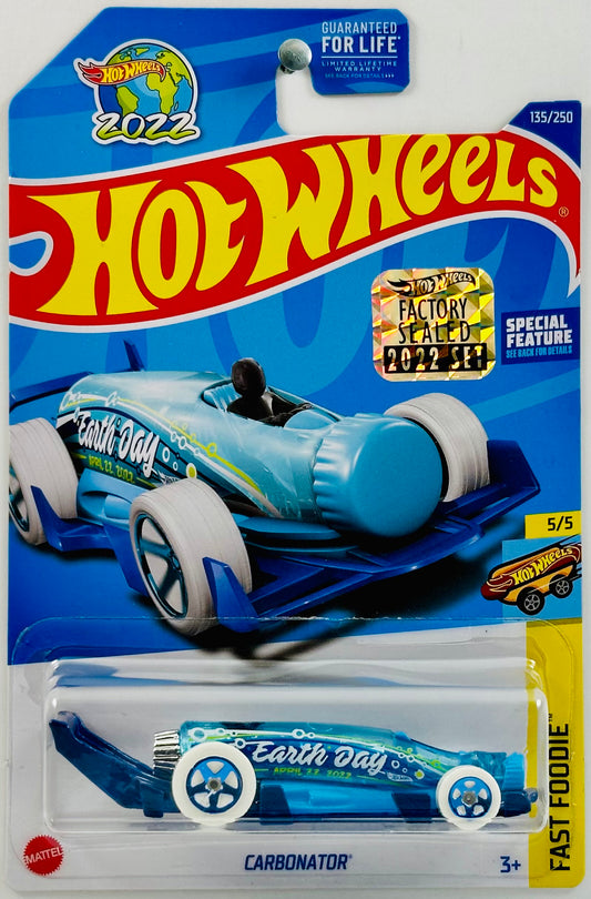Hot Wheels 2022 - Collector # 135/250 - Fast Foodie 5/5 - Carbonator - Blue / Earth Day 2022 - FSC