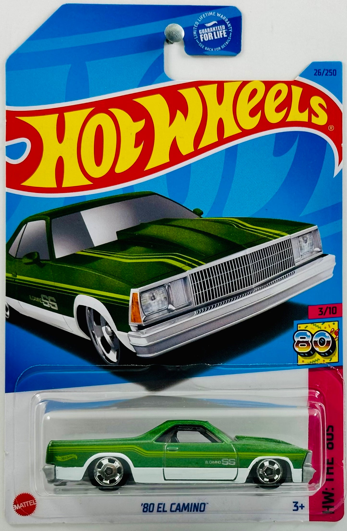 Hot Wheels 2023 - Collector # 026/250 - HW: The '80s 03/10 - '80 El Camino - Metalflake Green - USA