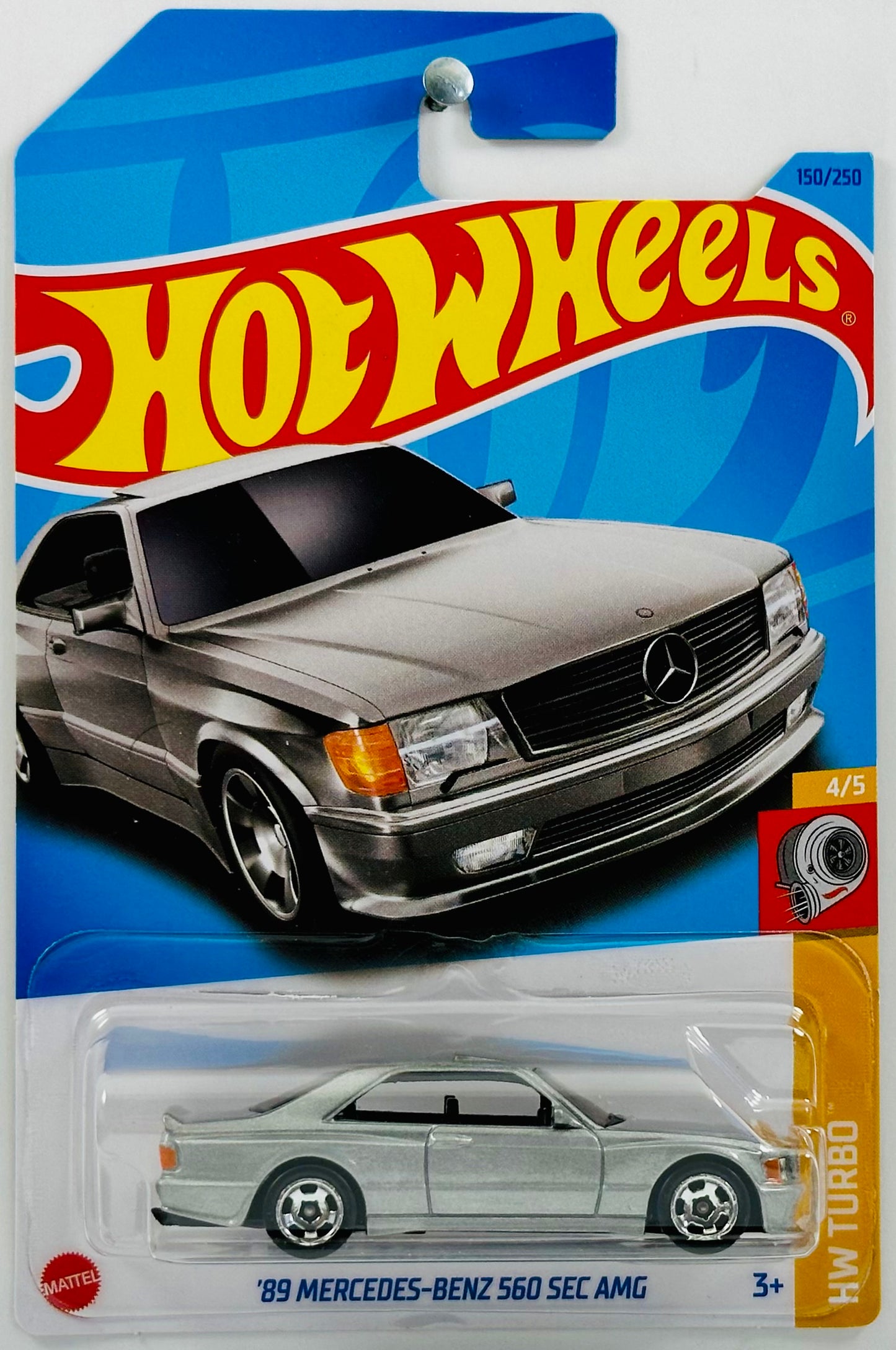 Hot Wheels 2023 - Collector # 150/250 - HW Turbo 04/05 - '89 Mercedes-Benz 560 SEC AMG - Sliver - IC