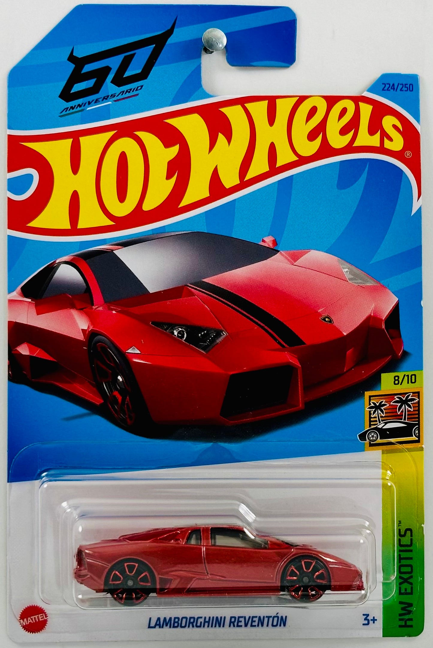 Hot Wheels 2023 - Collector # 224/250 - HW Exotics 08/10 - Lamborghini Reventón - Metalflake Red - IC