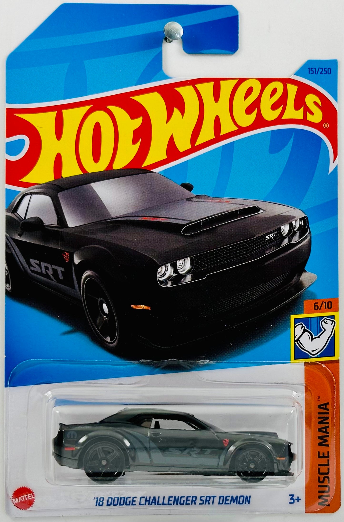 Hot Wheels 2023 - Collector # 151/250 - Muscle Mania 06/10 - '18 Dodge Challenger SRT Demon - Black - IC