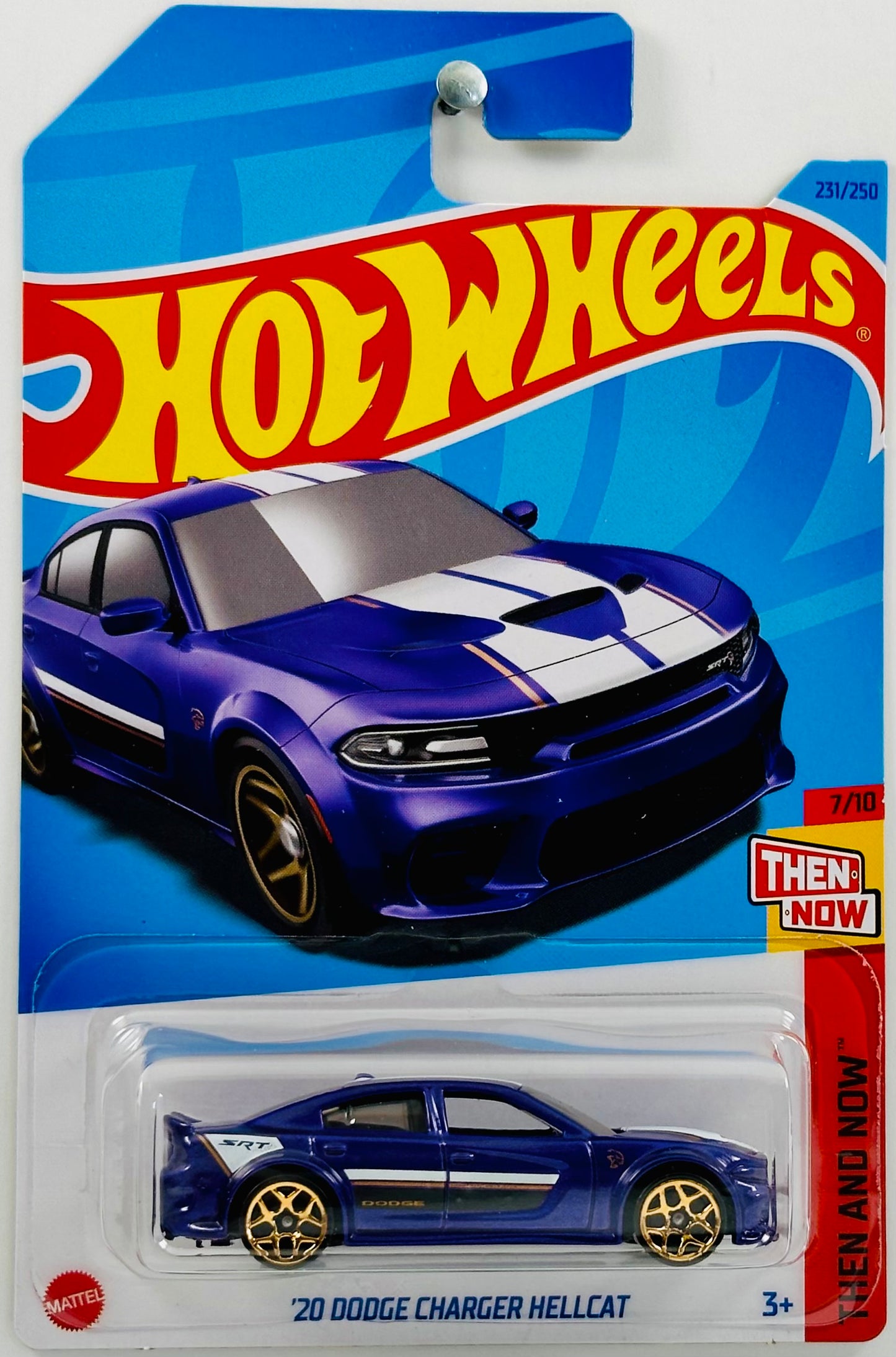 Hot Wheels 2023 - Collector # 231/250 - Then And Now 07/10 - '20 Dodge Charger Hellcat - Metalflake Purple - IC