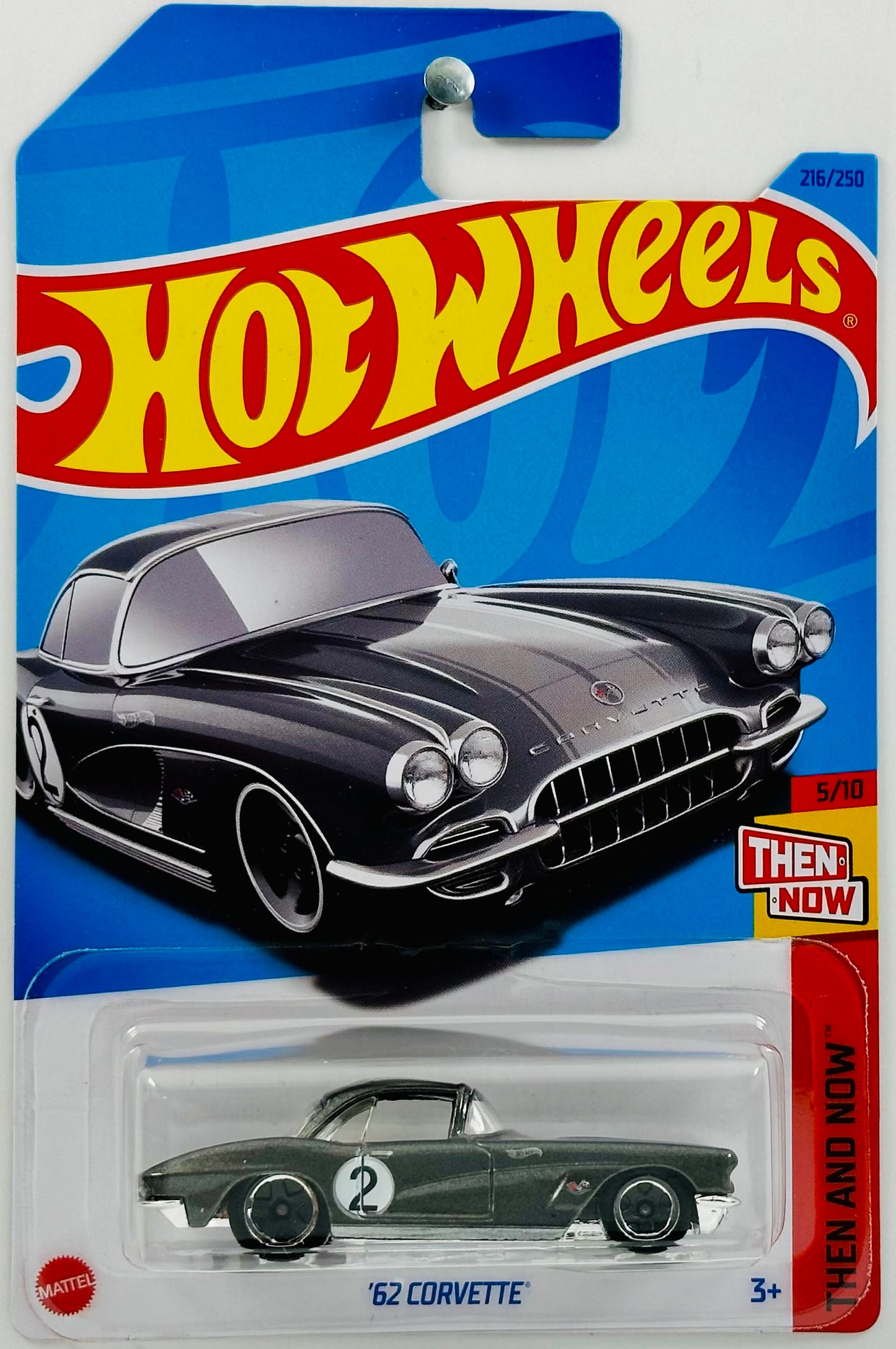 Hot Wheels 2023 - Collector # 216/250 - Then And Now 05/10 - '62 Corvette - Metalflake Gray - IC